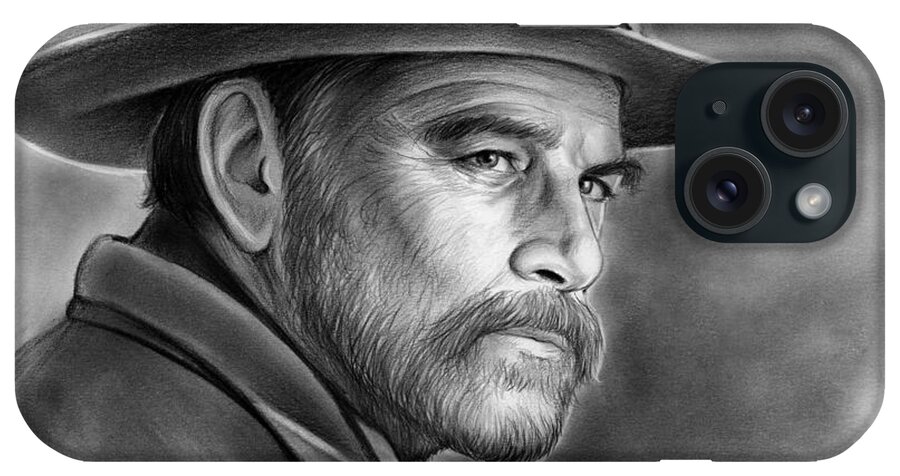 Franco Nero iPhone Case featuring the drawing Franco Nero by Greg Joens
