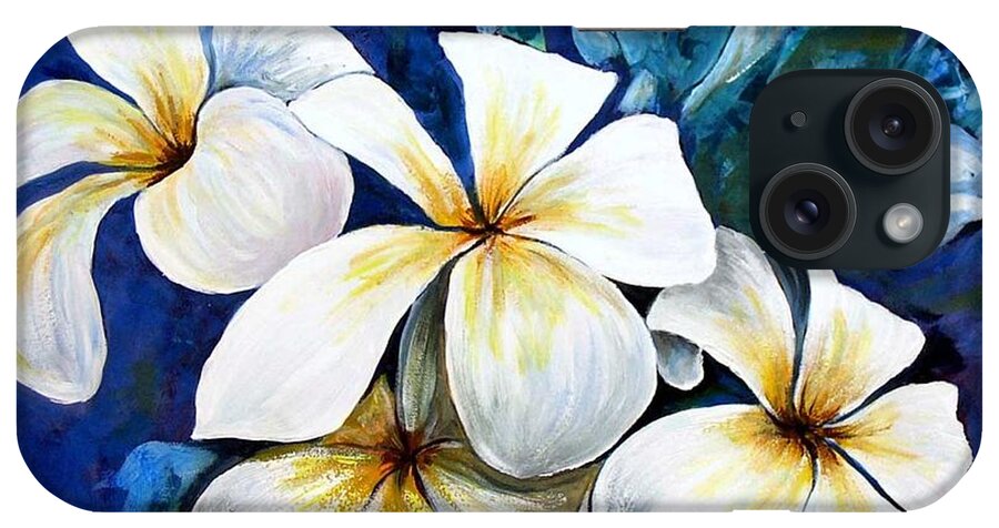 Acrylic. Flowers iPhone Case featuring the painting Frangipani by Ryn Shell
