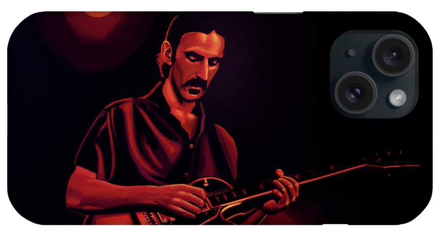 Frank Zappa iPhone Case featuring the painting Frank Zappa 2 by Paul Meijering