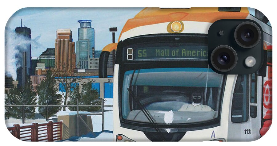 Minneapolis iPhone Case featuring the painting Franklin Avenue Station by Jude Labuszewski