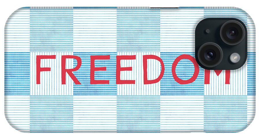 Red White And Blue iPhone Case featuring the digital art Freedom Patchwork by Linda Woods