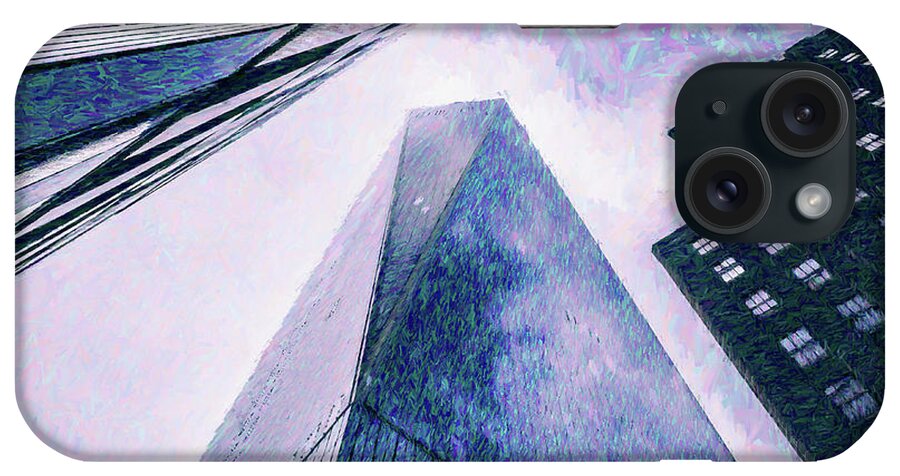 2014 iPhone Case featuring the photograph Freedom Tower Crayon Sketch by Wade Brooks