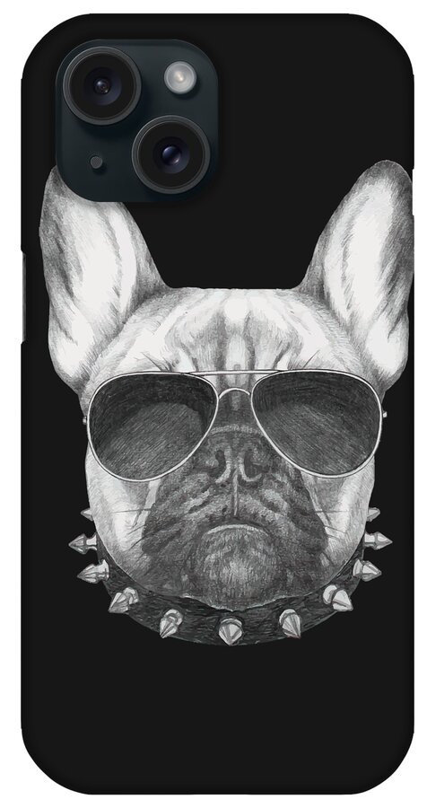 French Bulldog with collar and sunglasses iPhone Case by Marco Sousa - Fine  Art America