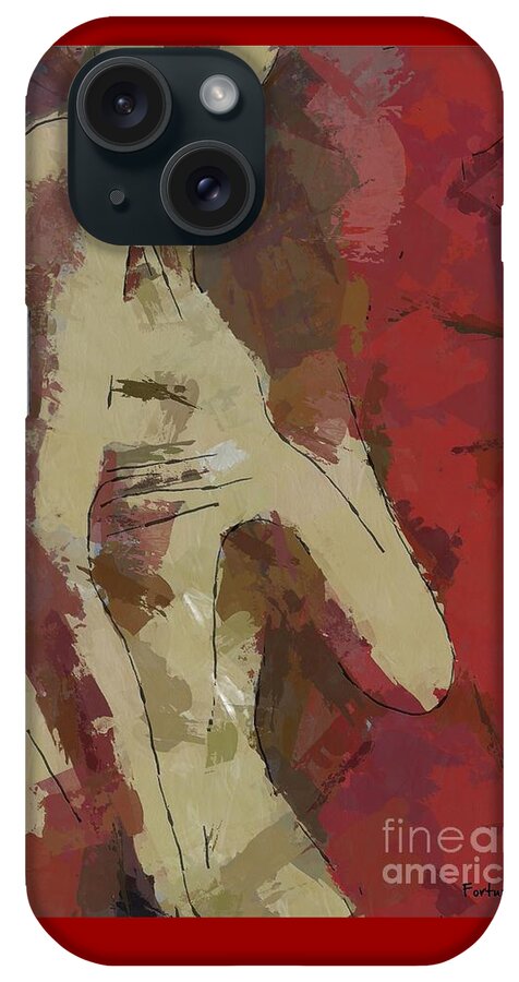 Nude iPhone Case featuring the digital art Frenchwoman by Dragica Micki Fortuna