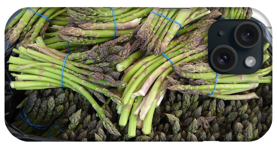 Asparagus iPhone Case featuring the photograph Fresh Asparagus at Farmers Market by Kent Lorentzen