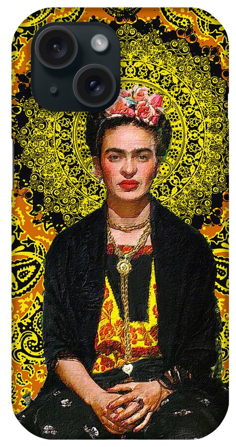 Frida Kahlo De Rivera iPhone Case featuring the painting Frida Kahlo 3 by Tony Rubino