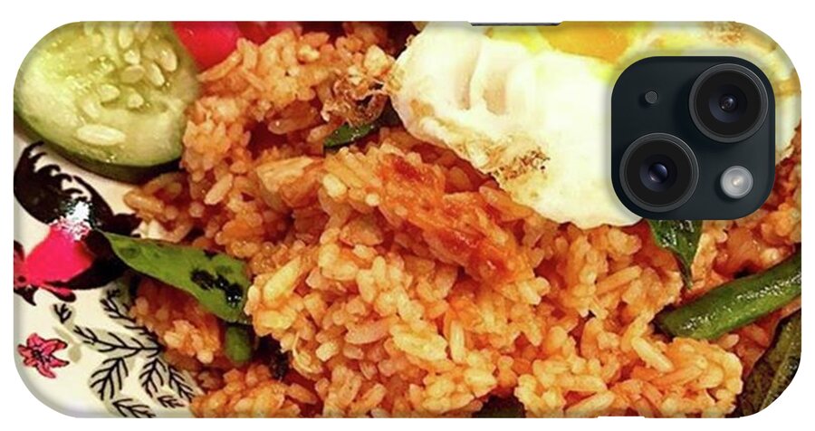 Foodpics iPhone Case featuring the photograph Fried Thai Red Curry Rice With Chicken by Arya Swadharma
