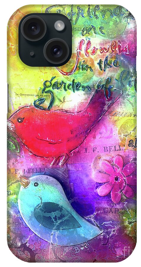 Birds iPhone Case featuring the digital art Friends Always by Claire Bull