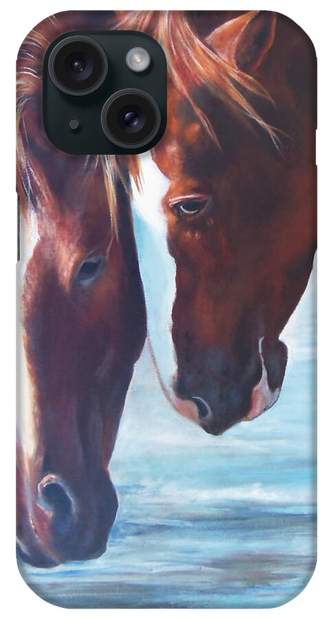 Friends For Life Painting iPhone Case featuring the painting Friends For Life by Karen Kennedy Chatham
