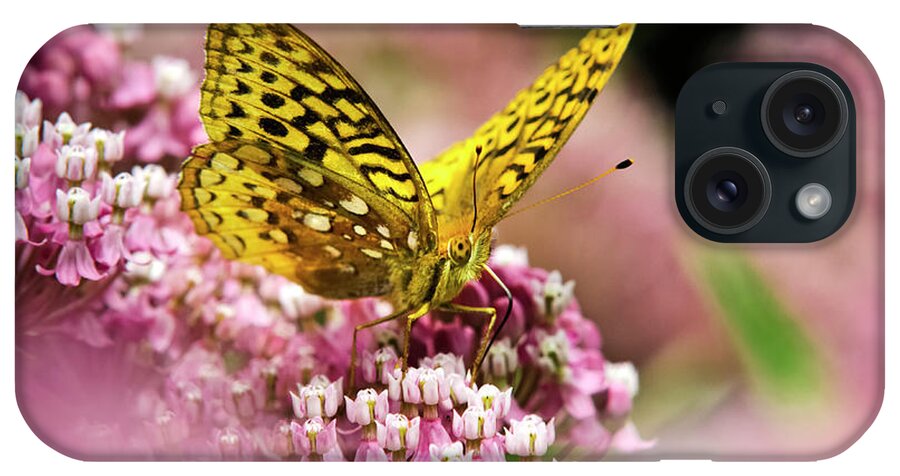 Butterfly On Flowers iPhone Case featuring the photograph Fritillary Butterfly On Flowers by Christina Rollo