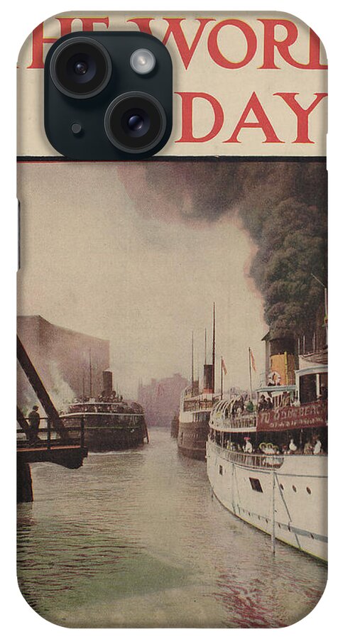 Corporate Artwork iPhone Case featuring the photograph Front Cover Sketch of The World Today - 1911 by Chicago and North Western Historical Society