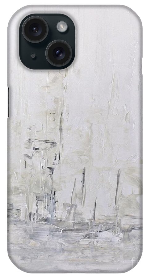 White iPhone Case featuring the painting Frost by Preethi Mathialagan