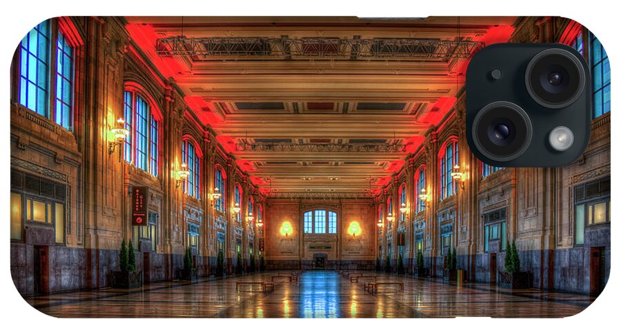 Reid Callaway Kansas City iPhone Case featuring the photograph Kansas City MO Frozen In Time Union Station Interior Design Reflections Architectural Art by Reid Callaway