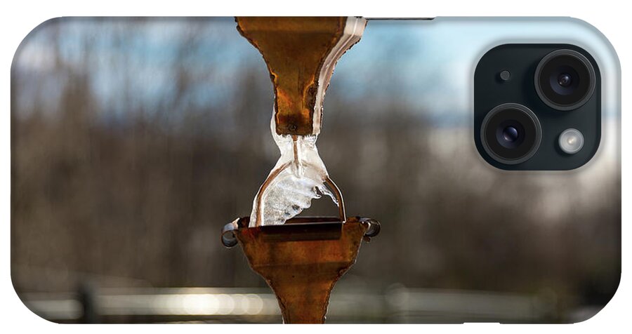 Rain Chains iPhone Case featuring the photograph Frozen Rain Chains by D K Wall