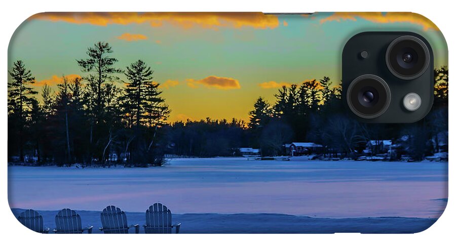 Winter iPhone Case featuring the photograph Frozen sunset by Claudia M Photography