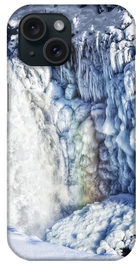Waterfall iPhone Case featuring the photograph Frozen waterfall Gullfoss Iceland by Matthias Hauser