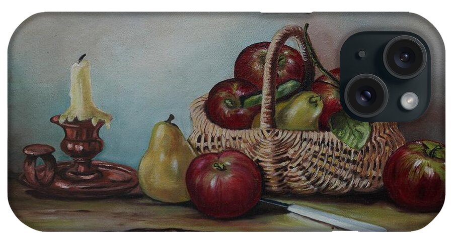 Fruit Basket iPhone Case featuring the painting Fruit Basket - LMJ by Ruth Kamenev