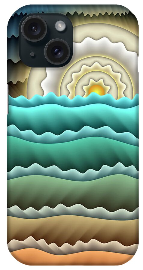 Water Weather Storms And The Sea iPhone Case featuring the digital art Full Moon by Becky Titus