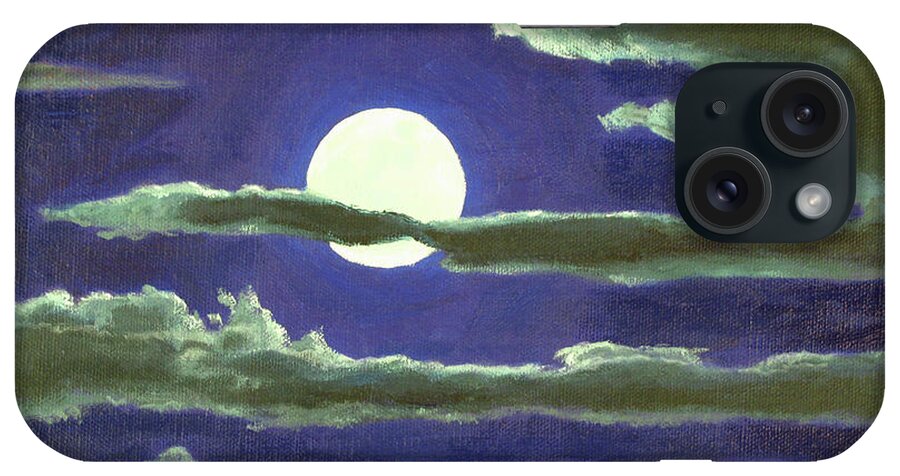 Night iPhone Case featuring the painting Full Moon by Don Morgan