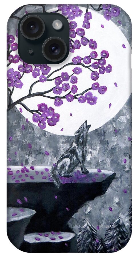 Animals iPhone Case featuring the painting Full Moon Magic by Teresa Wing