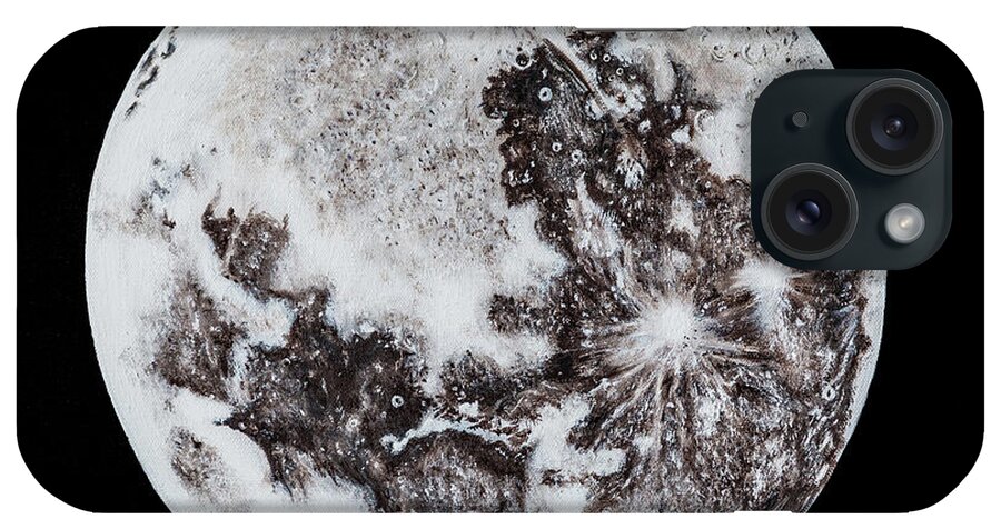 Moon iPhone Case featuring the painting Full Moon by Neslihan Ergul Colley
