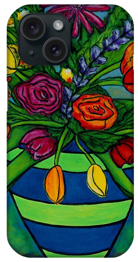 Flowers iPhone Case featuring the painting Funky Town Bouquet by Lisa Lorenz