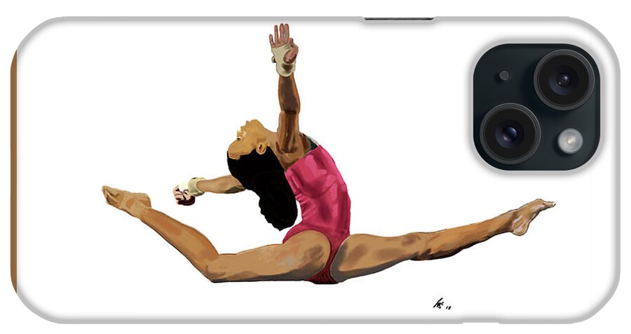Gabby Douglas iPhone Case featuring the painting Gabby by Lee McCormick