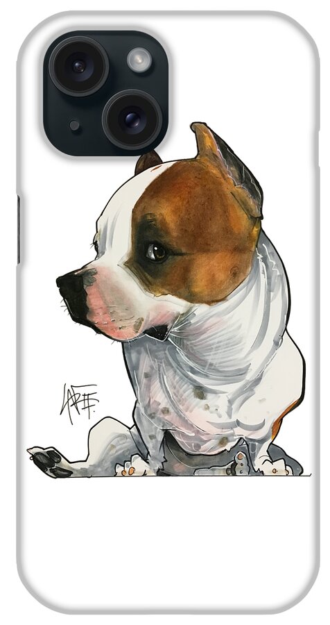 Pet Portrait iPhone Case featuring the drawing Gabby Minuto 3190 by John LaFree