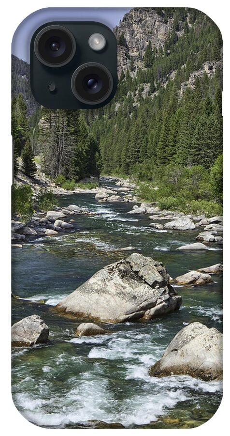 Landscape iPhone Case featuring the photograph Gallatin River House Rock by Mark Harrington