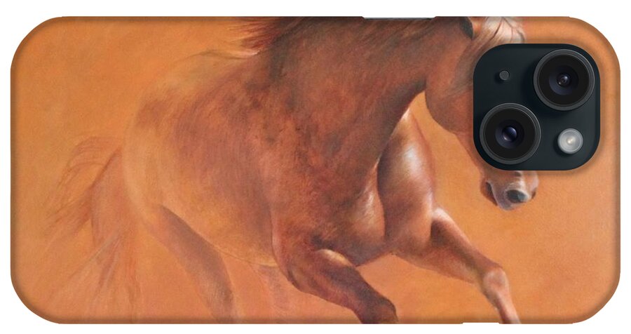 Horse iPhone Case featuring the painting Gallop In The Desert by Vali Irina Ciobanu
