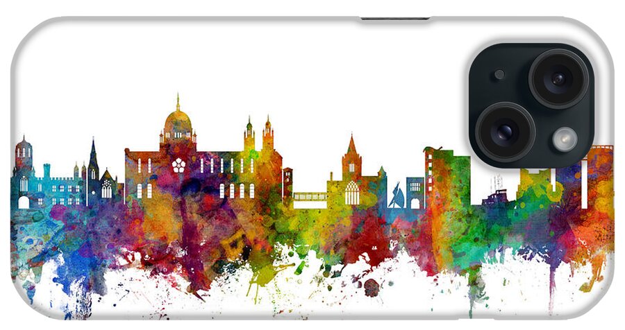 Galway iPhone Case featuring the digital art Galway Ireland Skyline by Michael Tompsett