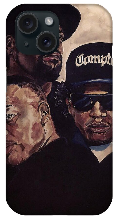 Portrait iPhone Case featuring the painting Gangsta Trinity by Joel Tesch