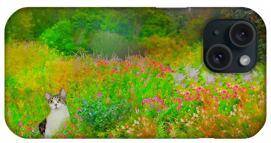 Flowers iPhone Case featuring the photograph Garden Cat by Diana Angstadt