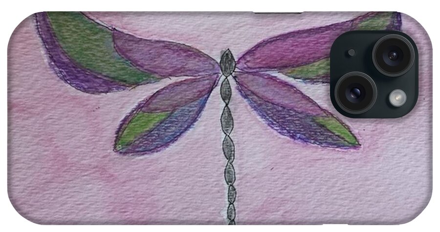 Wisdom Of Transformation And Adaptability In Life iPhone Case featuring the painting Garden Dragonfly by Margaret Welsh Willowsilk
