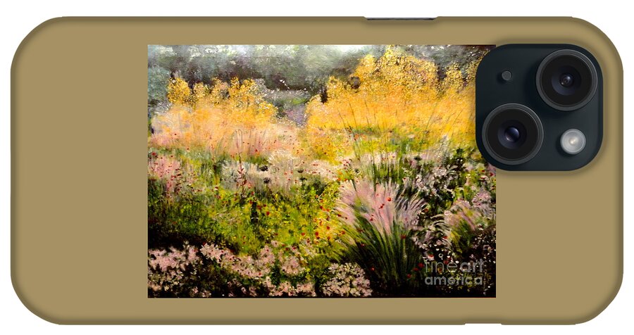 Landscape-garden iPhone Case featuring the painting Garden In Northern Light by Dagmar Helbig