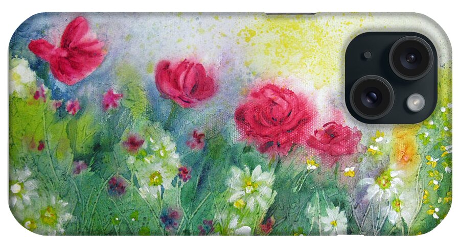 Painting iPhone Case featuring the painting Garden Mist by Daniela Easter