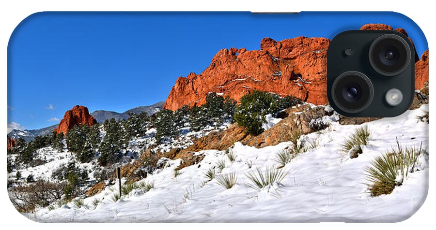 Garden Of The Cogs iPhone Case featuring the photograph Garden Of The Gods Red And White by Adam Jewell