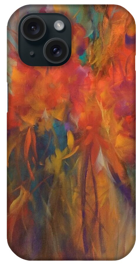 Mixed Media iPhone Case featuring the painting Garden Party by Karen Ann Patton