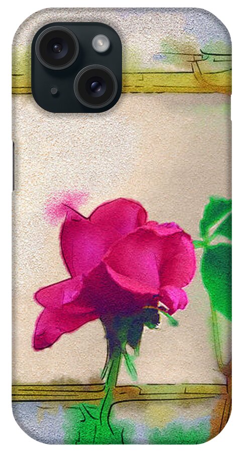 Rose iPhone Case featuring the digital art Garden Rose by Holly Ethan