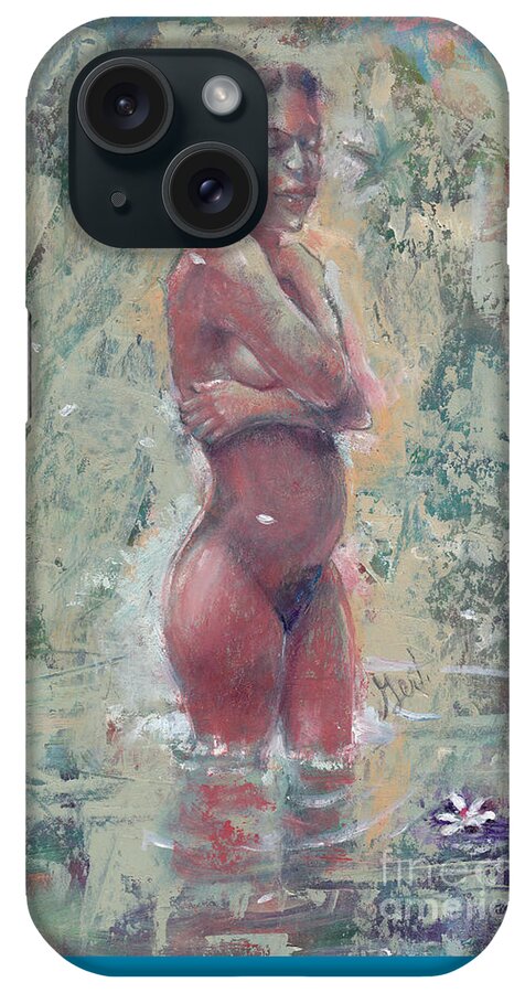 Nude iPhone Case featuring the painting Gardenia Negra by Gertrude Palmer