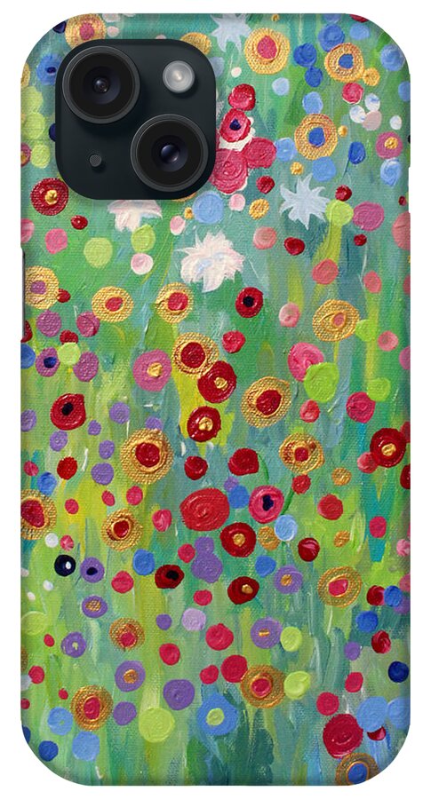 Garden iPhone Case featuring the painting Garden's Dance by Stacey Zimmerman
