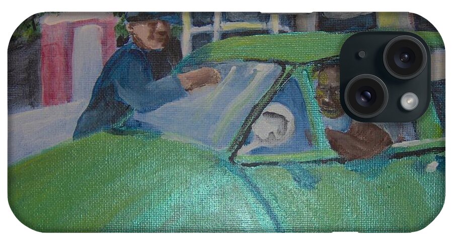 Gas Station iPhone Case featuring the painting Gas Station by Saundra Johnson