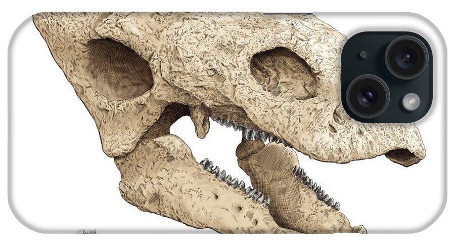 Gastonia iPhone Case featuring the digital art Gastonia Burgei Skull by Rick Adleman