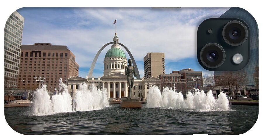 Gateway Arch iPhone Case featuring the photograph Gateway Arch and Old Courthouse in St. Louis by Sven Brogren