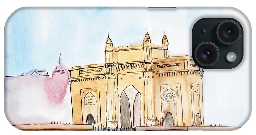 Bombay iPhone Case featuring the painting Gateway of India by Keshava Shukla