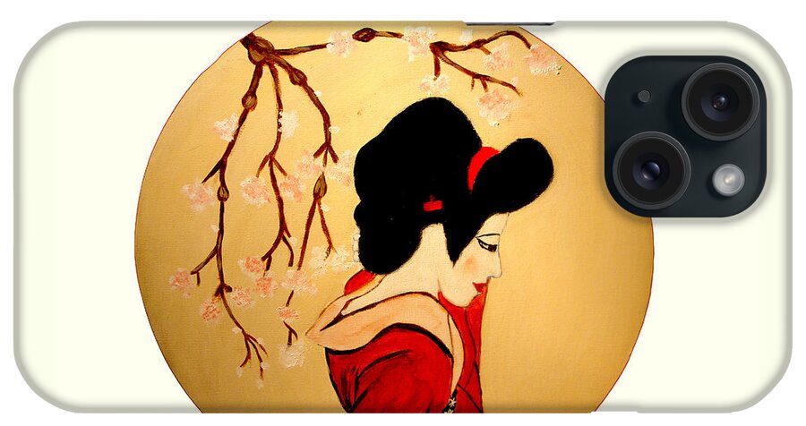 Geisha Girls iPhone Case featuring the painting Geisha Girl by Rusty Gladdish