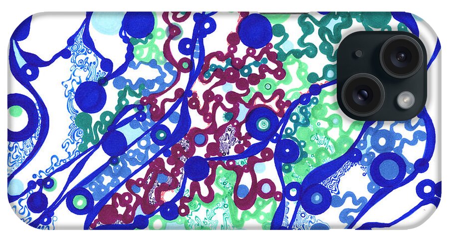 Blue iPhone Case featuring the painting Gel by Regina Valluzzi