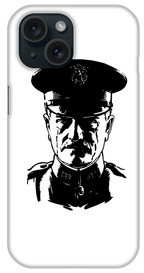 General Pershing iPhone Case featuring the digital art General John Pershing by War Is Hell Store