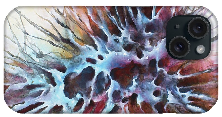 Abstract iPhone Case featuring the painting Genesis by Michael Lang