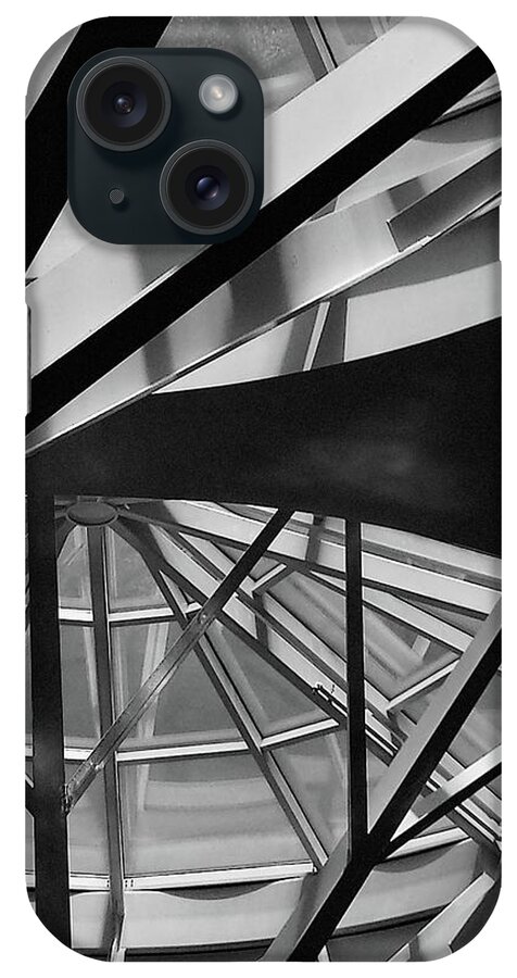 Architecture iPhone Case featuring the photograph Geometry in Black and White by Winnie Chrzanowski